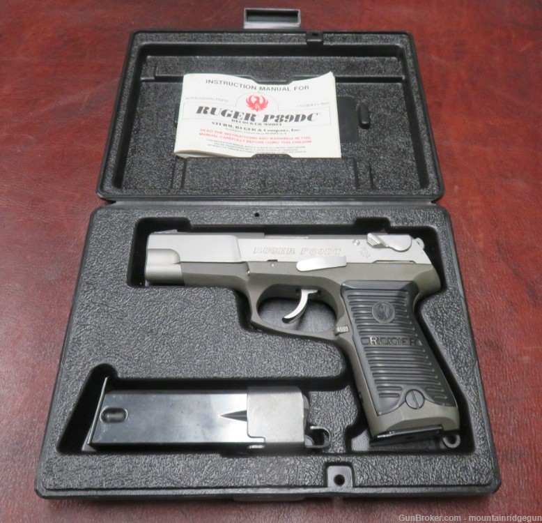 Ruger Model P89 DC Semi-automatic pistol chambered in 9mm w/ (2) magazines-img-0