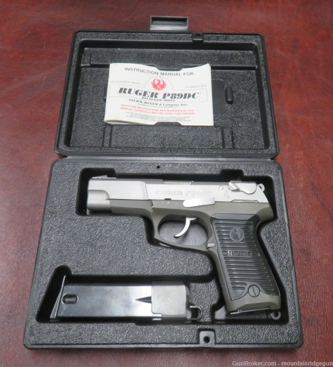 Ruger Model P89 DC Semi-automatic pistol chambered in 9mm w/ (2) magazines-img-1