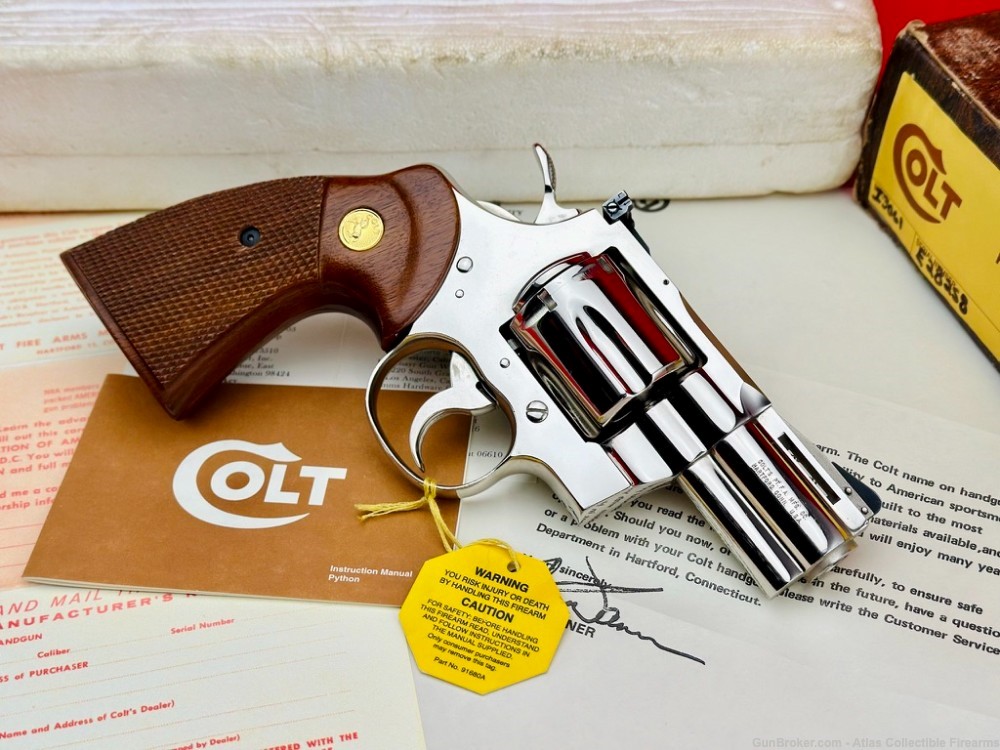 1971 Colt Python 2 1/2" 357 Magnum |*SCARCE NICKEL & TARGET GRIPS*|-img-5