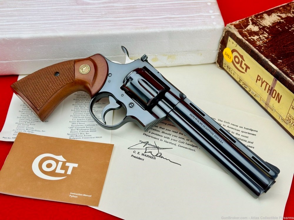 Very Fine 1977 Colt Python 6" .357 Magnum |*FACTORY ROYAL BLUE FINISH*|-img-7