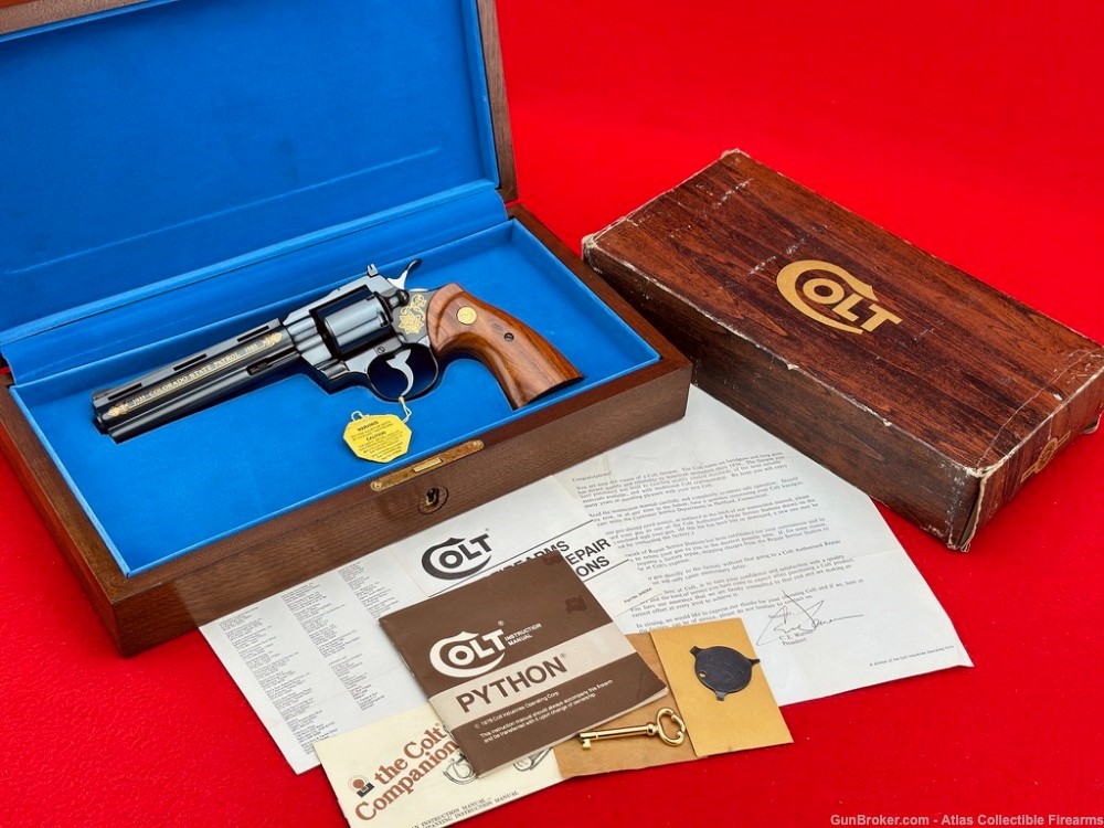 SUPER RARE 1985 Colt Python 6" Royal Blue 357 Mag |*FACTORY GOLD ENGRAVED*|-img-27