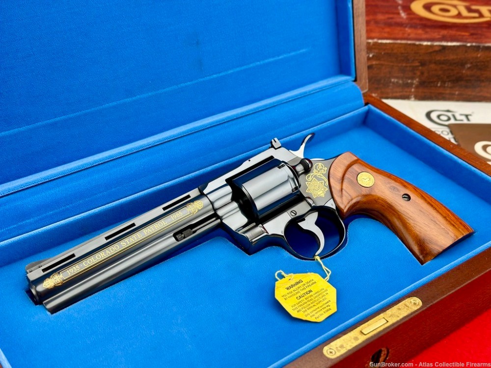 SUPER RARE 1985 Colt Python 6" Royal Blue 357 Mag |*FACTORY GOLD ENGRAVED*|-img-29