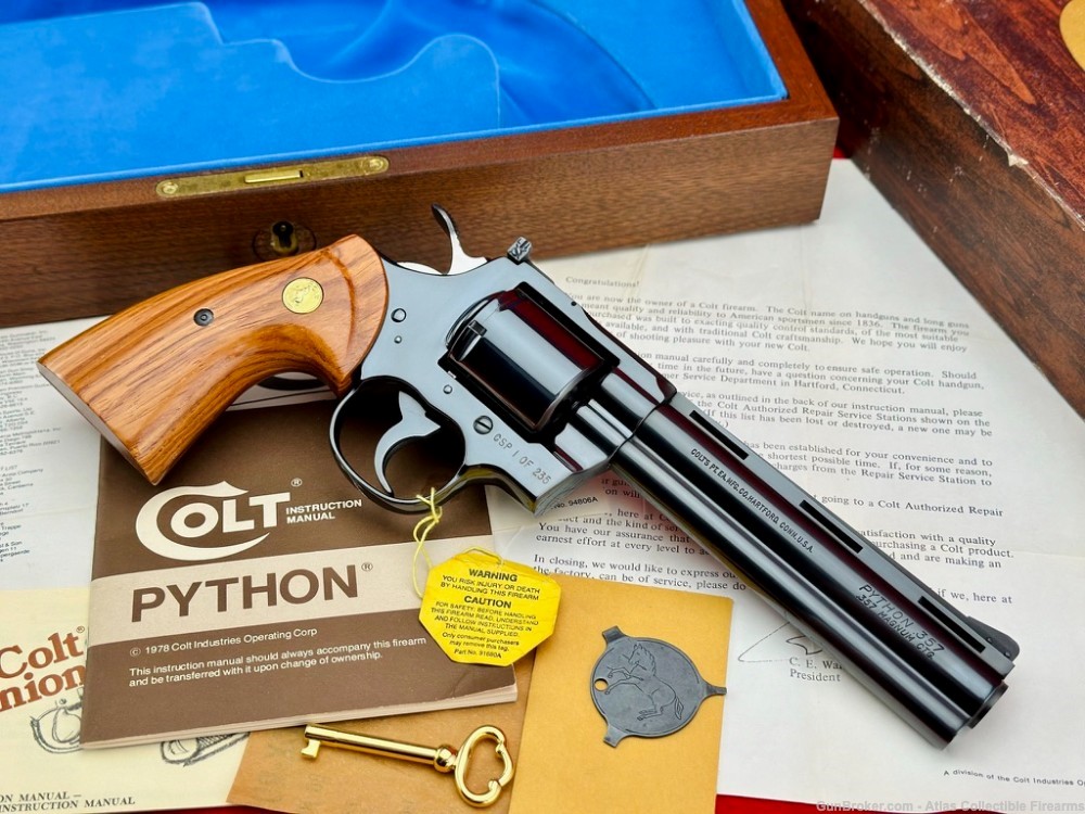 SUPER RARE 1985 Colt Python 6" Royal Blue 357 Mag |*FACTORY GOLD ENGRAVED*|-img-7