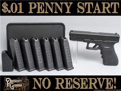 Glock 20 10mm Gen 3 Excellent w/ Box & 6 OEM Mags G20 Penny Start $.01 NR