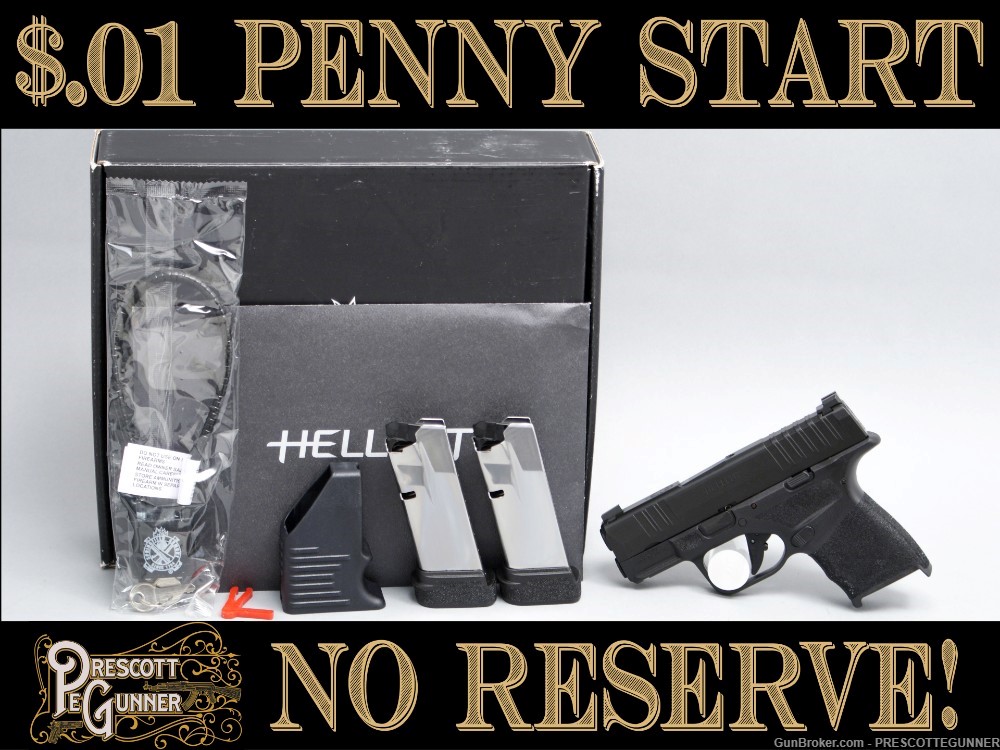 Springfield Hellcat 9mm LNIB EDC Pistol w/ Two 13rd Mags Penny $.01 NR-img-0