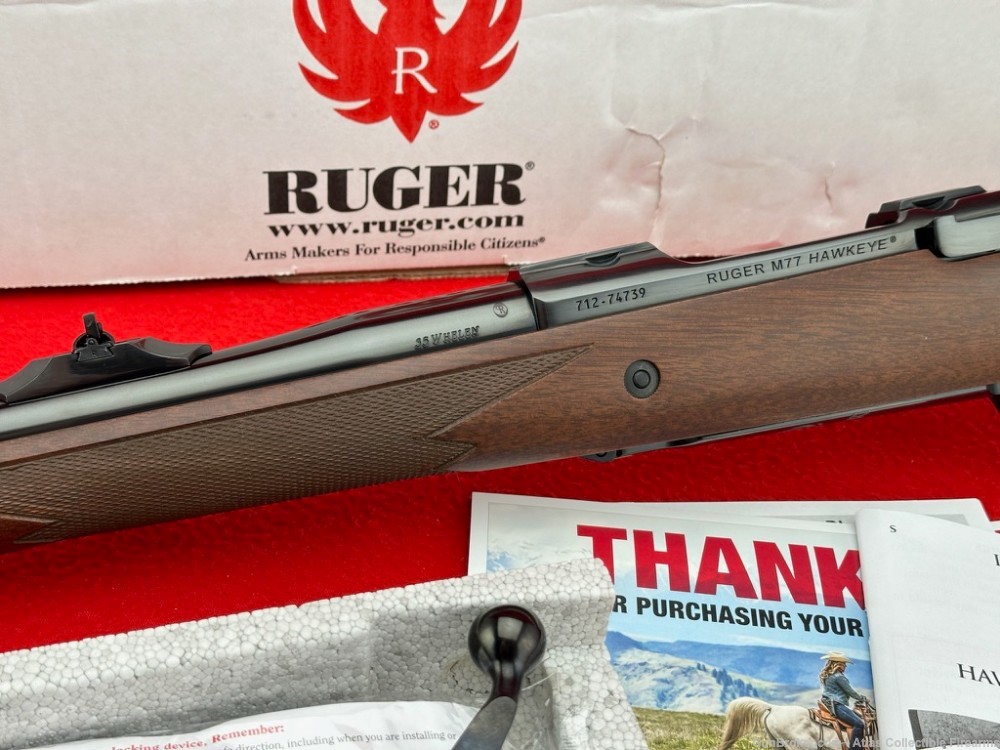 2018 Ruger M77 Hawkeye Bolt Action 35 Whelen 24" Barrel Express Sights ANIB-img-5