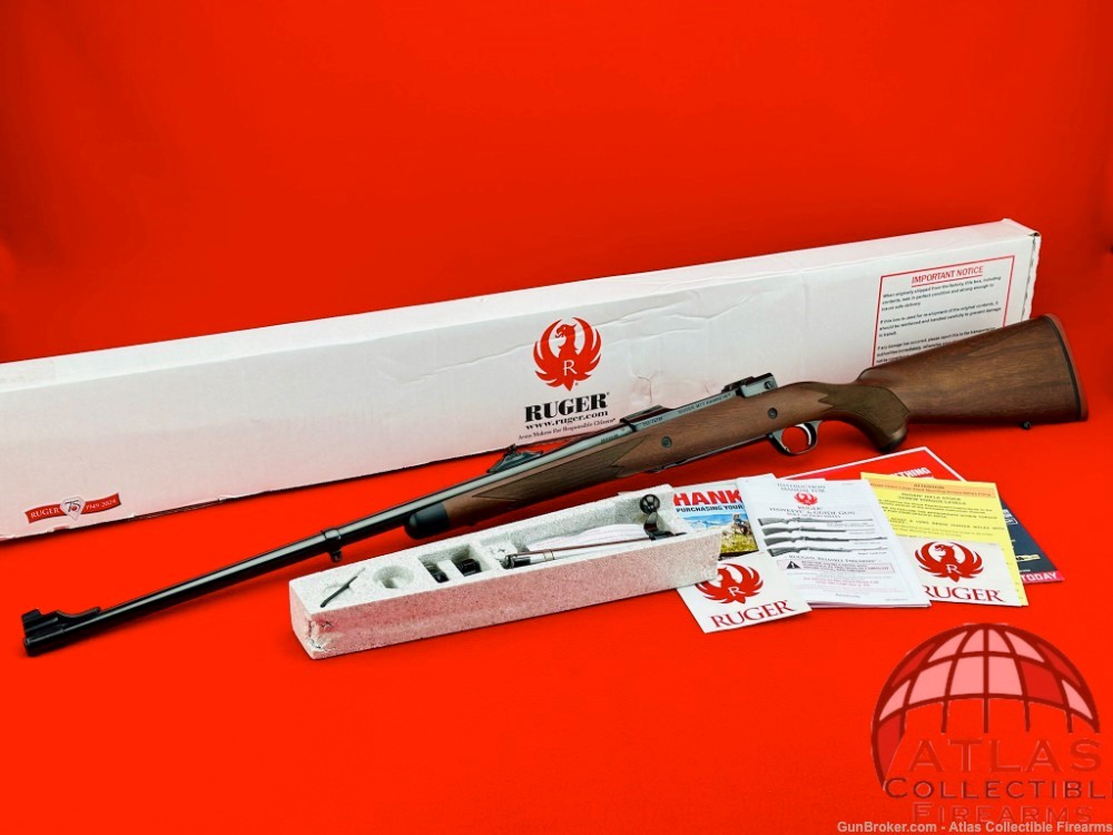 2018 Ruger M77 Hawkeye Bolt Action 35 Whelen 24" Barrel Express Sights ANIB-img-0