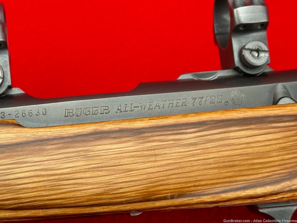 2003 Ruger 77/22 "All Weather" Bolt Action 22 LR 24" - Laminated Wood Stock-img-10