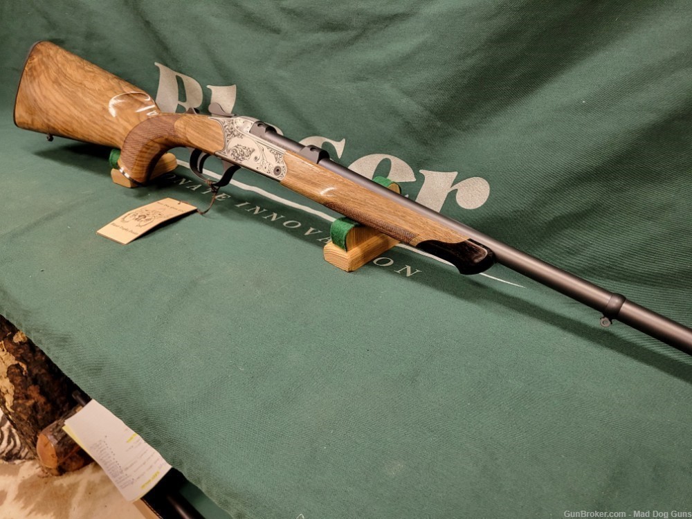 K95 LUXUS SINGLE SHOT RIFLE 6XC, GRADE 4 WOOD., GERMAN LEAF ENGRAVING,-img-1