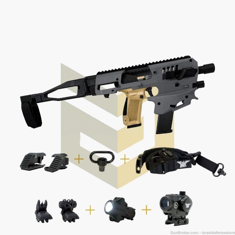 PRO CANIK TP9 MCK Micro Roni Conversion Kit With Stabilizing Brace Gray-img-0