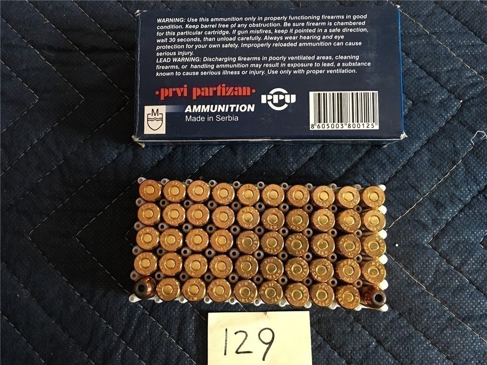 129 50 Rnds PPU 40 Cal S&W 180 Grain Jacketed Hollow Point Ammo-img-2