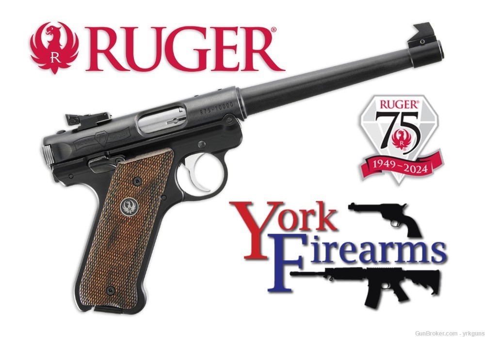 Ruger Mark IV Target 75th Anniversary Model 22LR Handgun NEW 40175-img-0