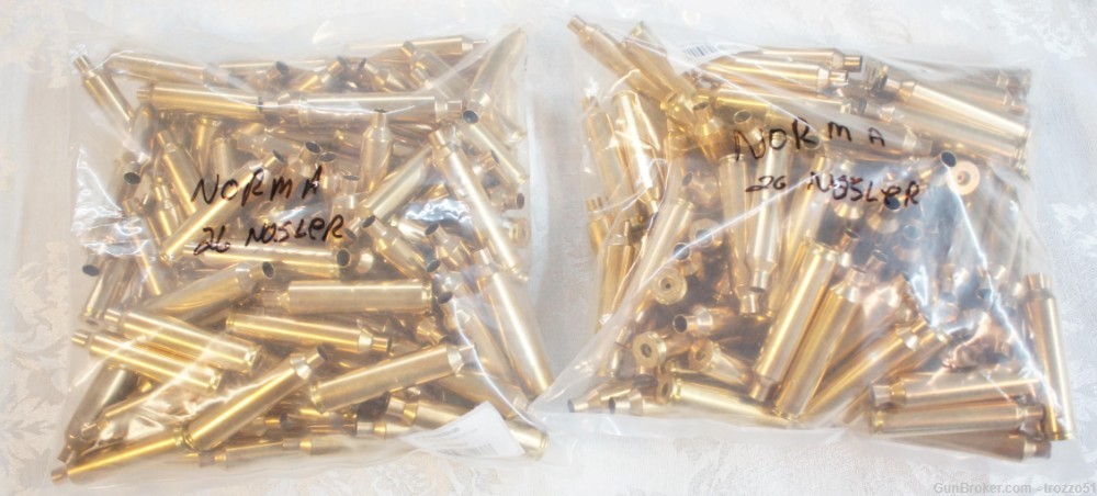 26 Nosler Norma brass unopened bags of 100  $2.50 a piece-img-1