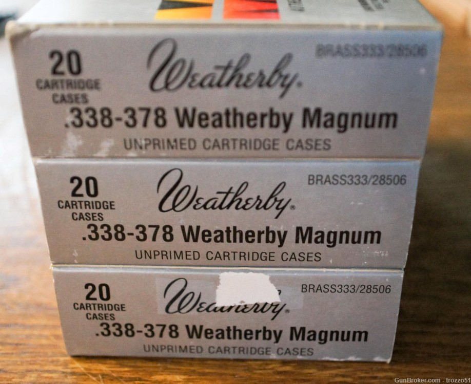 338-378 Weatherby Magnum Brass NIB  $3.50 per piece-img-0