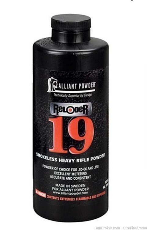 Alliant reloder 19 powder 1lb. Reloader #19 (1 pound) no cc fee -img-0