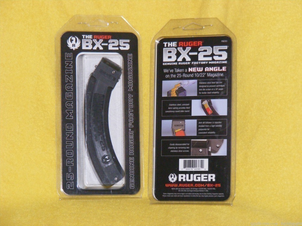 PAIR of RUGER BX-25 Magazines 22LR 25shot: 10/22, 77/22. SR22, 22 Charger-img-4