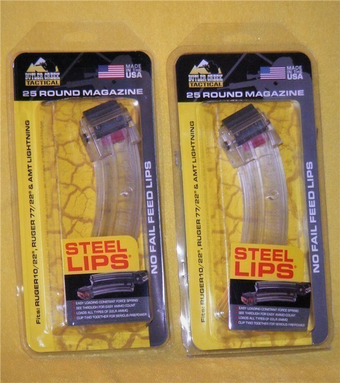2 STEEL LIPS 25-Rd 22LR Magazines for Ruger 10/22 and others using BX-1-img-0