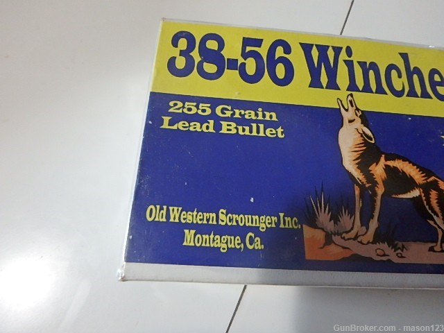 FULL BOX OF OLD SCROUNGER IN 38-56 WINCHESTER AMMO 255 GR-img-1