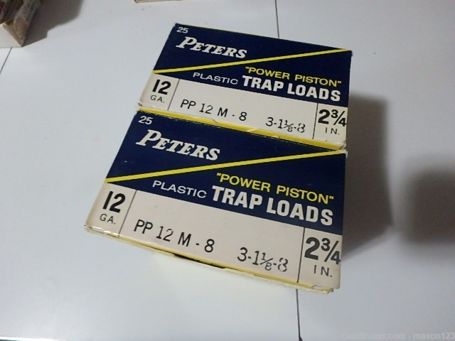 2 FULL 12 GA PETERS BLUE DOT TRAP BOXES NO 8 AND CLEAN-img-2