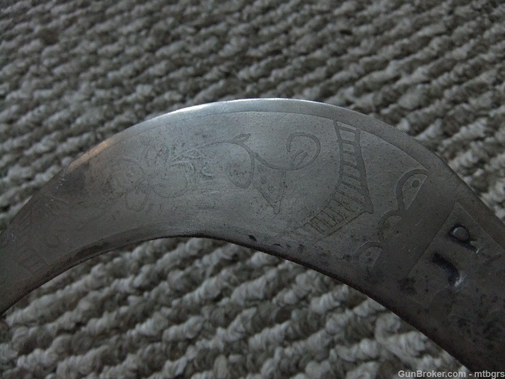  Philippine ?  Antique Pruning  Hook Folding  Knife  Bring back Engraved  -img-13