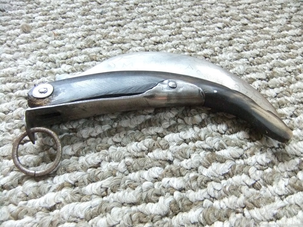  Philippine ?  Antique Pruning  Hook Folding  Knife  Bring back Engraved  -img-3