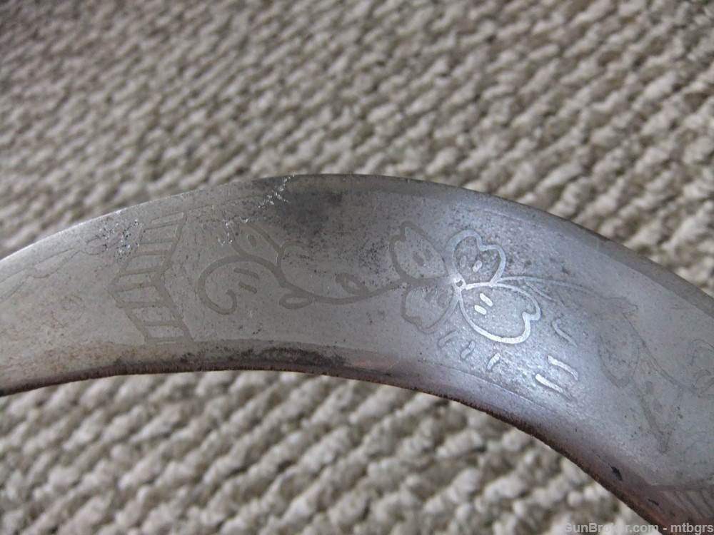  Philippine ?  Antique Pruning  Hook Folding  Knife  Bring back Engraved  -img-14