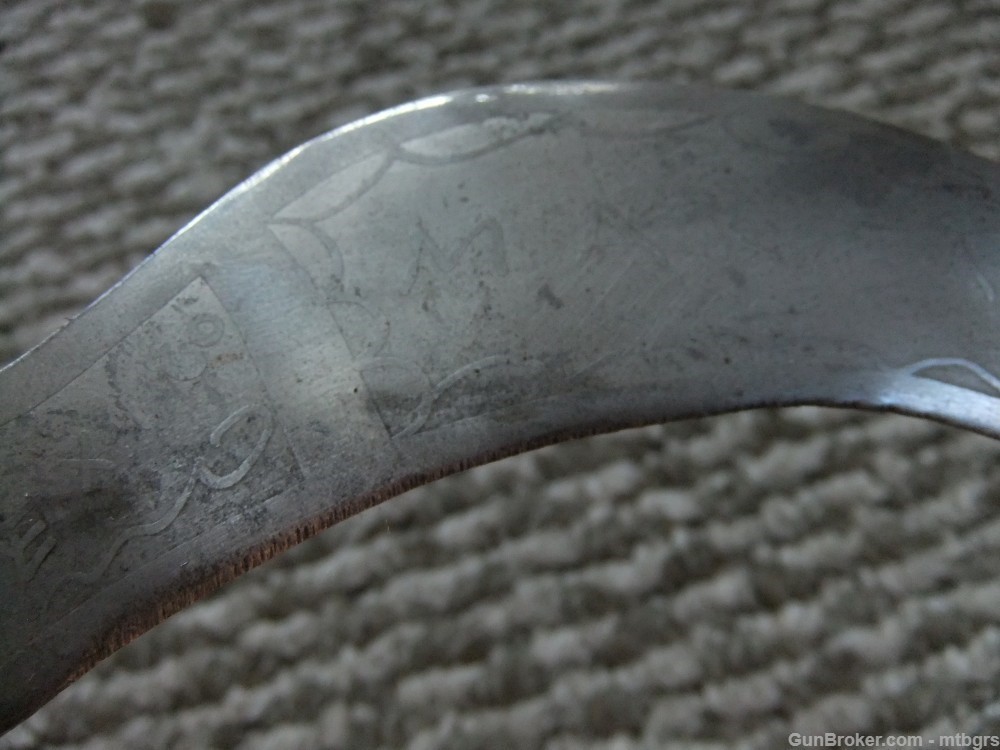  Philippine ?  Antique Pruning  Hook Folding  Knife  Bring back Engraved  -img-15