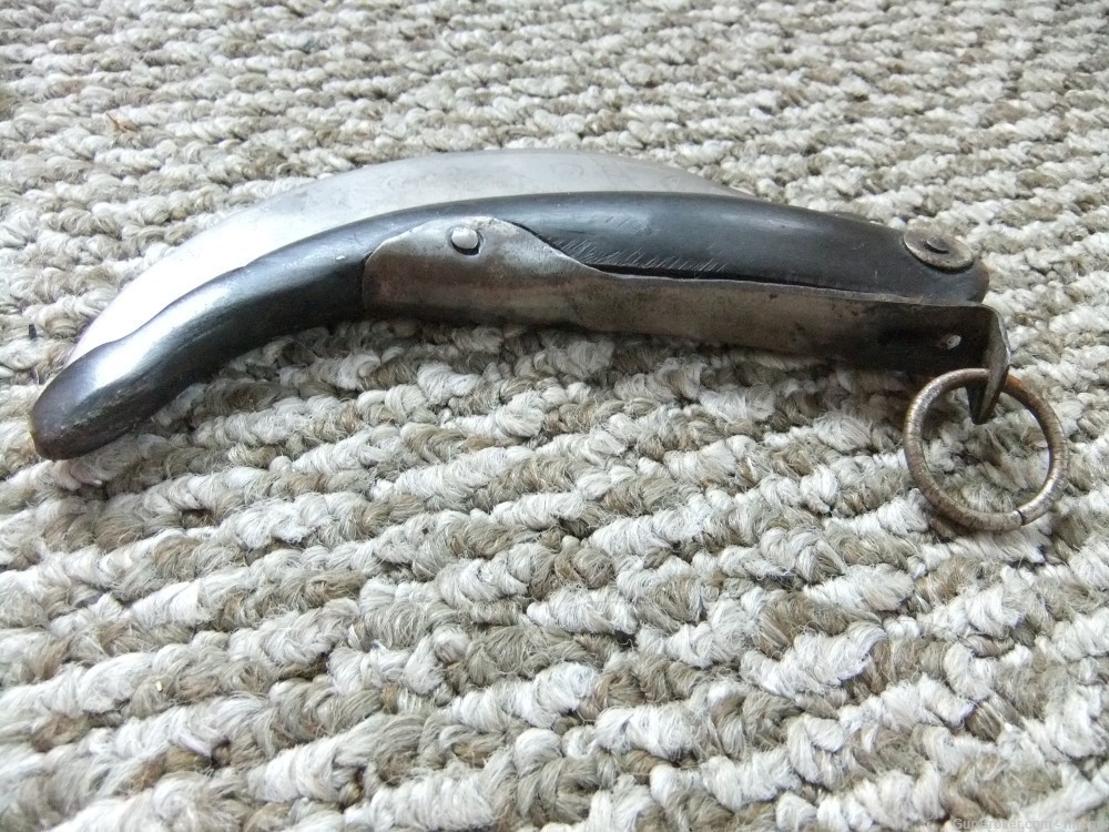  Philippine ?  Antique Pruning  Hook Folding  Knife  Bring back Engraved  -img-2
