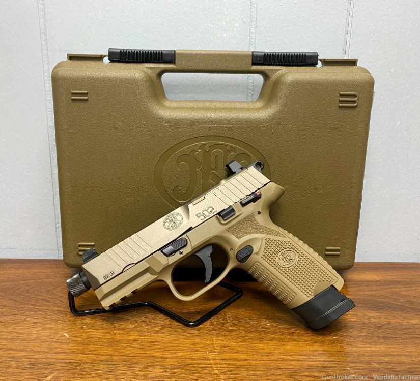 FN 502 Tactical 22LR FDE w/ Original Box & Extra Mag *Excellent Condition*-img-0