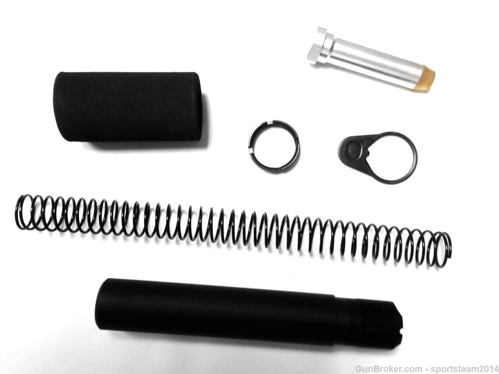 Black Aluminum Skeletonized Pistol Brace Stabilizer+Pistol Buffer Tube Kit -img-5