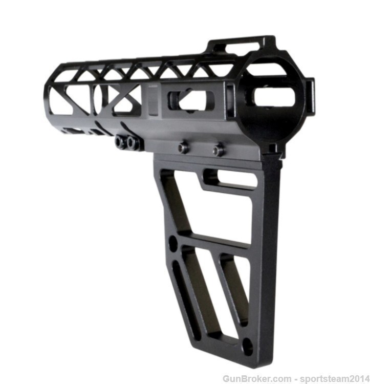 Black Aluminum Skeletonized Pistol Brace Stabilizer+Pistol Buffer Tube Kit -img-3
