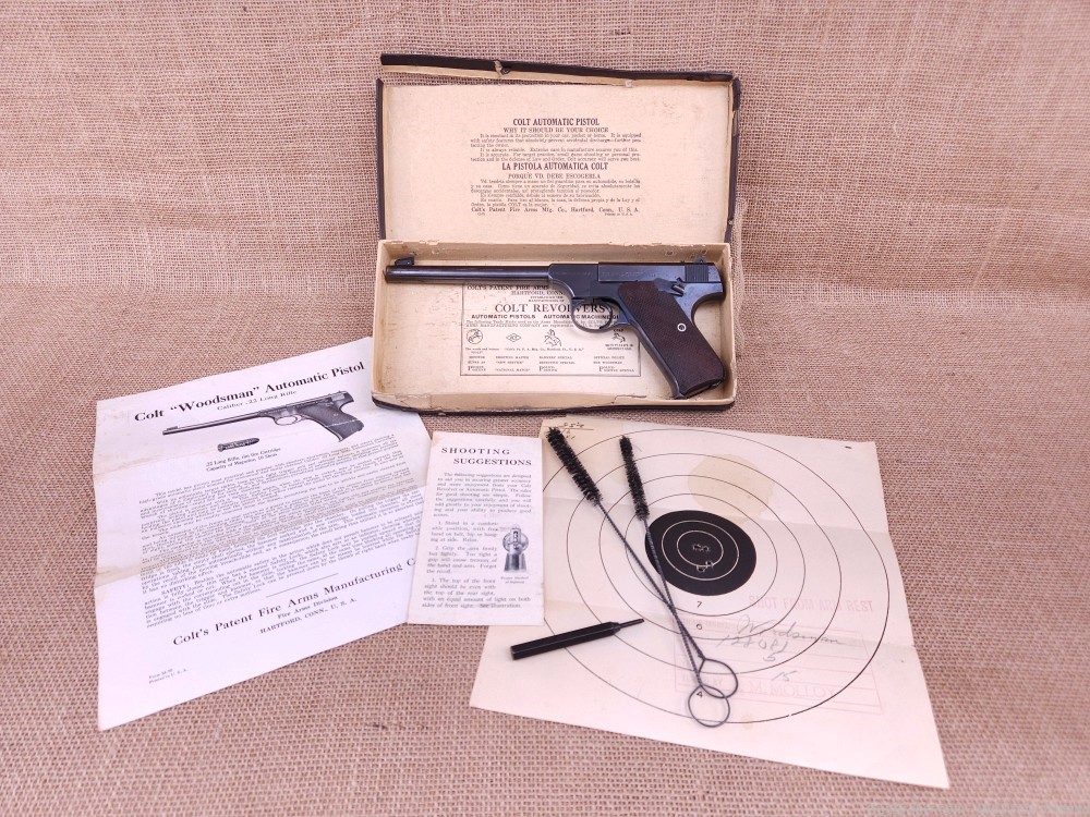 1939 Colt 1st Series Woodsman Target | Box | Papers |Tools | No Res-img-0