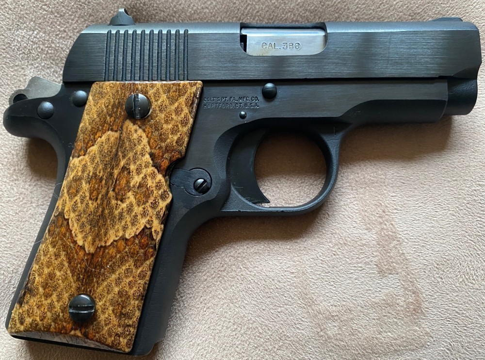Genuine Copperhead snake skin Grips for Colt Mustang Pistol GRIPS ONLY-img-1