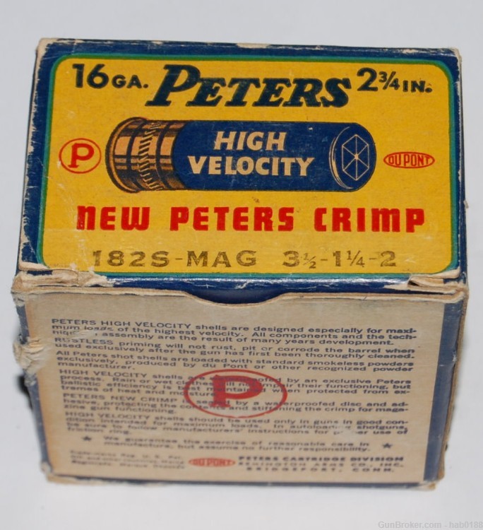 Vintage Full Box of Peters High Velocity Flying Mallard 16 Gauge Shotgun -img-1
