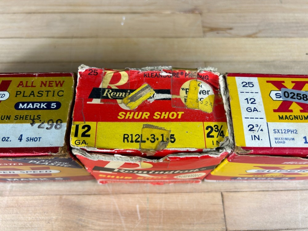 Mixed Lot Vintage Shotgun Shells Winchester & Remington 4 Boxes 12GA Estate-img-7