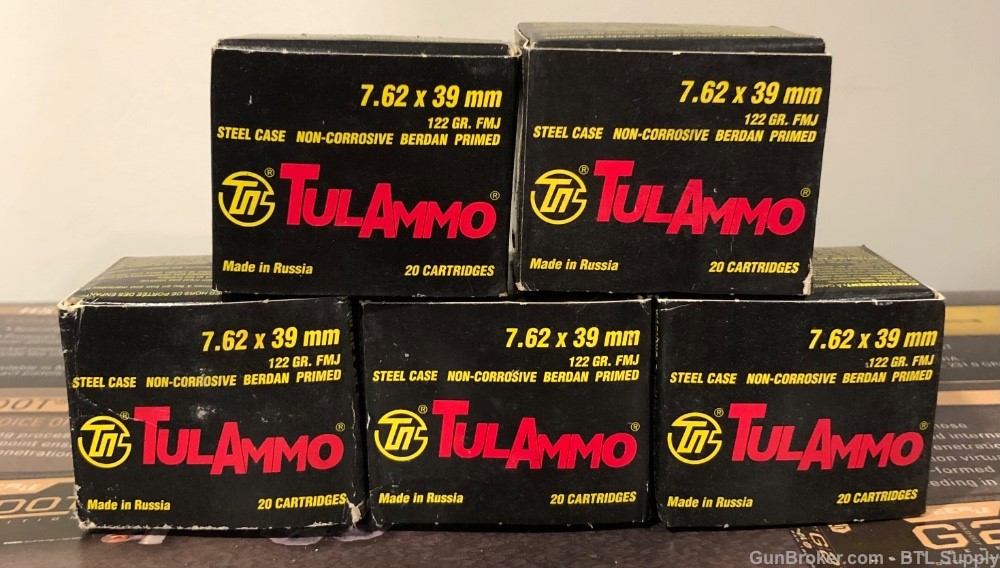 TulAmmo 7.62x39 100rds Made in Russia PENNY -img-0
