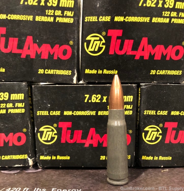 TulAmmo 7.62x39 100rds Made in Russia PENNY -img-1