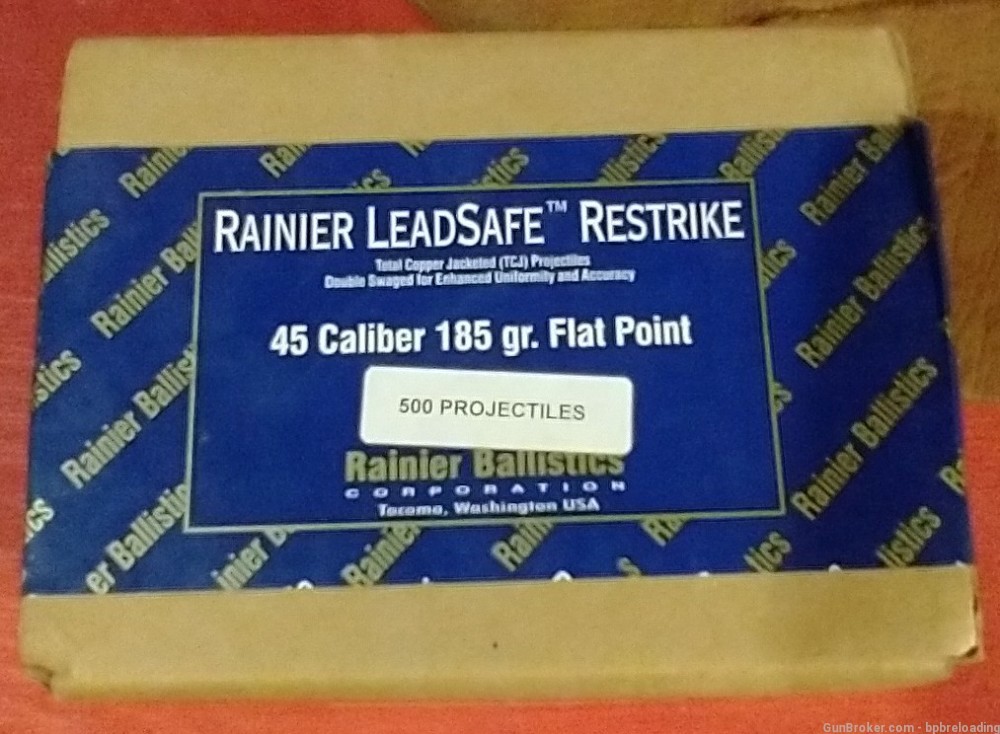 45 Cal. 185gr FP Rainier LeadSafe Restrike -img-0