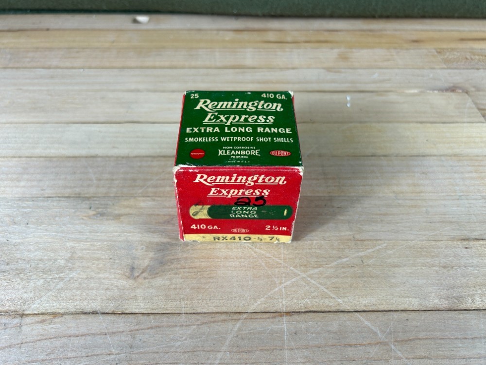 Remington Express Vintage .410 Shotgun Shells Kleanbore 25 Rounds 7.5 Shot -img-0