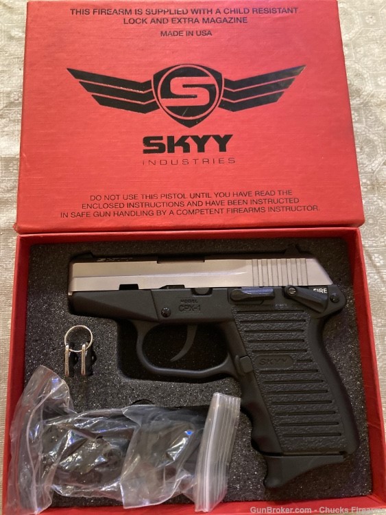 SKYY Industries 9mm semi auto pistol Stainless Slide SKYY 9mm Pistol NICE-img-1