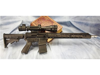 Very UPGRADED Ruger 556 .300 blackout 16" Stainless barrel Side Charger
