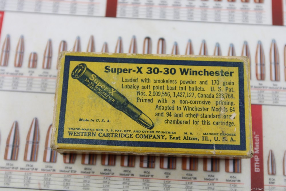 Western Super X 30-30 Winchester Lubaloy 170 gr SPBT 19 Rnd Box Mfg 1944-img-5