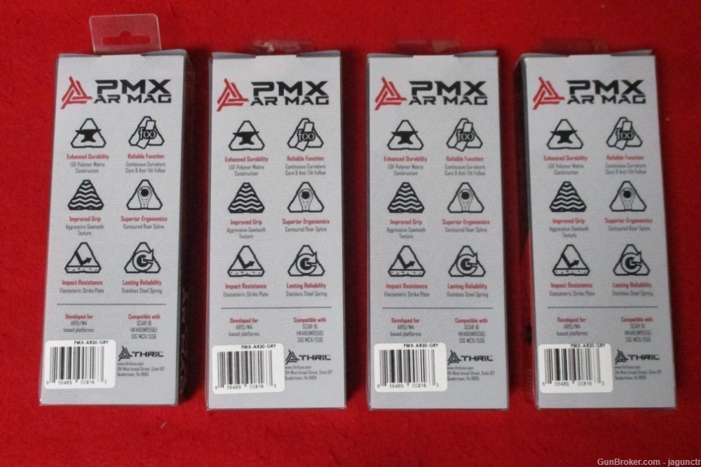 SET OF 4 THRIL PMX AR .223/5.56X45 30RD MAGAZINES 2302NTMAG40S-img-1