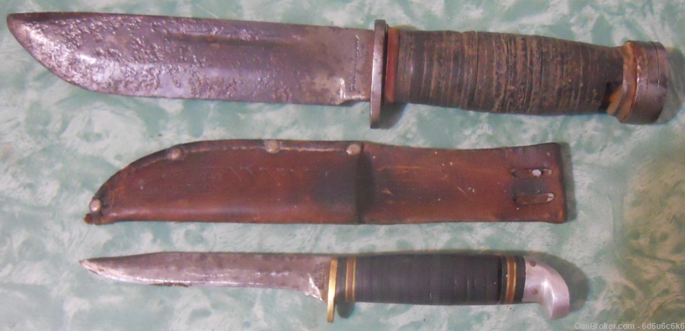 NEGLECTED VINTAGE JUNTING KNIVES - qty. 2-img-0