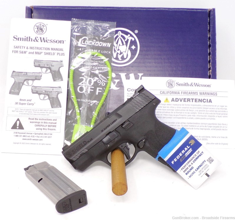 Smith & Wesson (S&W) Shield Plus 30 Super Carry 3.1" S&W M&P +ORIG BOX-img-0