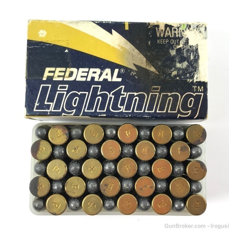Federal Lightning .22 LR High Velocity Vintage FULL Box 1950-1962 1080-P-img-0