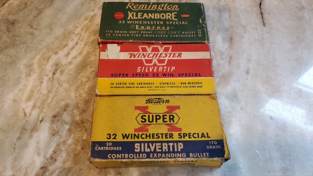 32 Winchester Special Win Spl - 47 rounds mixed - see details - silver tip -img-0