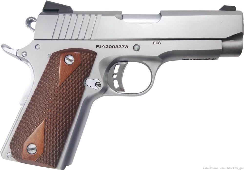 RIA 51868 Rock Standard CS CA Compliant 45ACP 3.63" 7+1Stainless Steel Wood-img-2