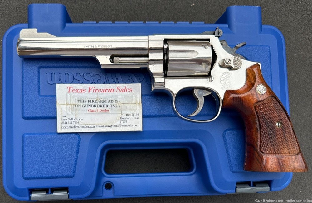 S&W 19-5 .357 Magnum, Bright Nickel, 6" Barrel, Pre-Lock, 1983-img-0