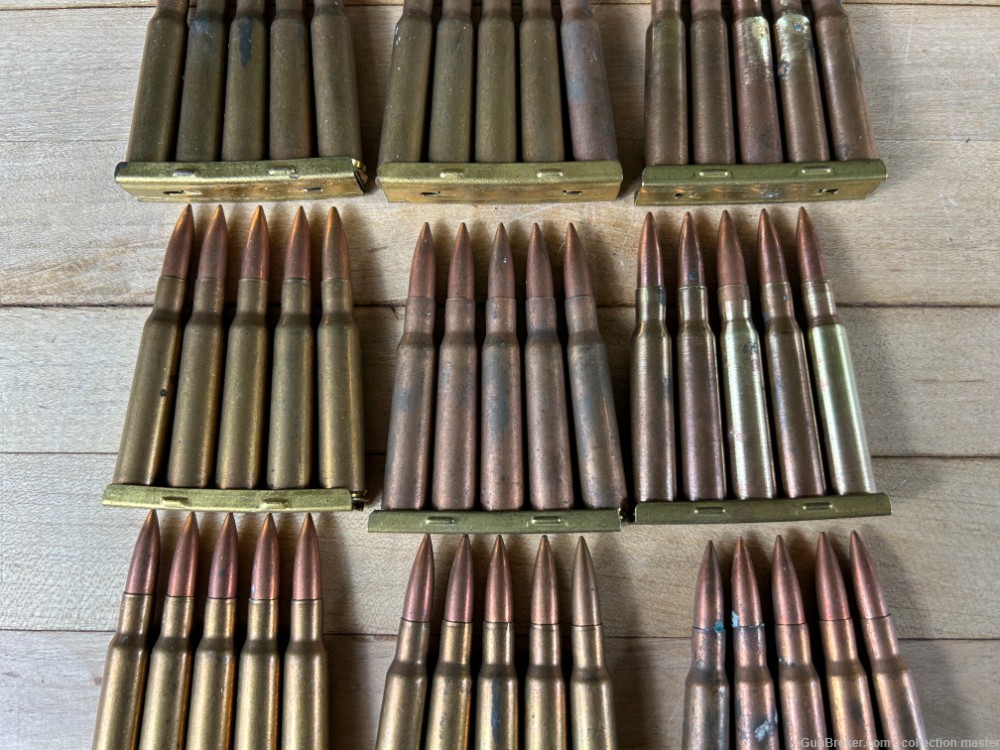 7MM Mauser 7x57 Surplus Rifle Ammo (51 Rounds) With Stripper Clips Estate -img-2